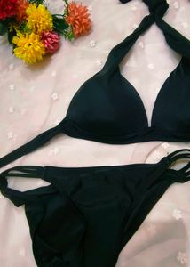 Classic Black Halter Bikini set