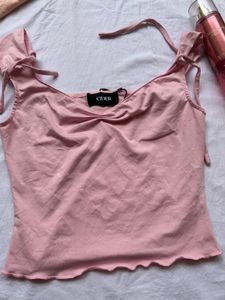 Pink tied cami top xs-s