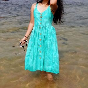 Bohemian Blue Print Midi Dress