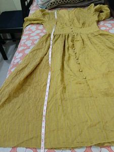 KOREAN/Chinese Yellow Midi Dress