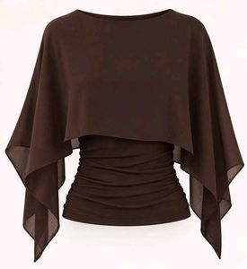 Savana Chic Brown Batwing Sleeve Top