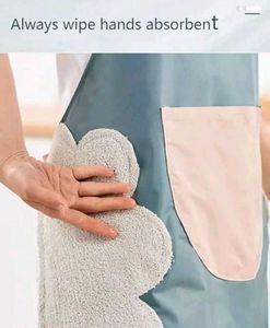 Waterproof Kitchen Apron with Hand Wipe Towel