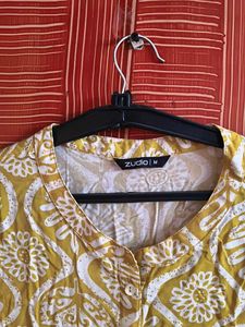 Stylish Yellow &amp; White Kurti Dress