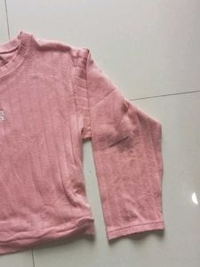 Pink Ribbed Crop Top