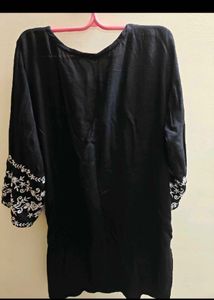 Embroidered Black Kurta Tunic