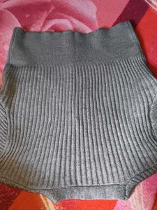 Gray Button-Down Knit Cardigan