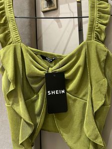 Chic Green Velvet Bow Top