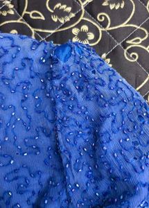 Royal Blue Embellished Blouse
