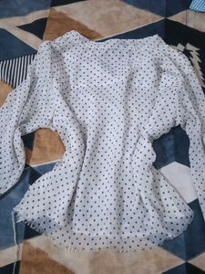 Chic Polka Dot Button-Up Blouse