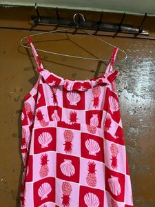 Pink &amp; Red Fruit &amp; Shell Print Dress