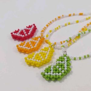 Beaded Fruit Slice Necklaces