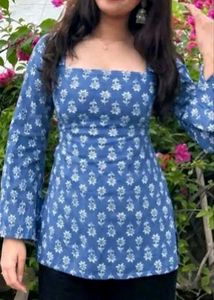 Blue Floral Kurti _All size