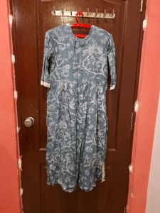 Blue Printed Kurta with Dupatta