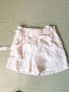 Chic High Waist Textured Shorts With Belt