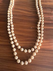 White Double Chain Beaded Necklace