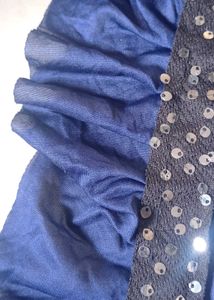 Elegant Blue Sequined Saree