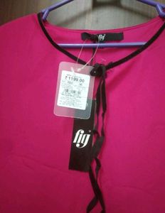 Stylish Pink Kurta with Black Trim