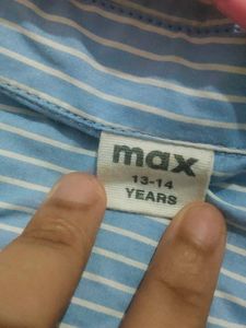 Blue Striped Shirt by Max with Heart Detail 💙✨