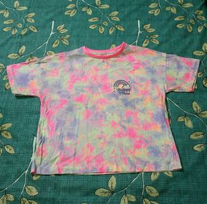 y2k fluorescent pink tie dye crop top ✨