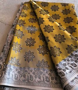 Elegant Olive Floral Saree
