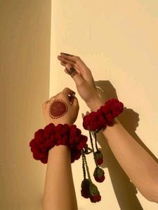 Red Crochet Wrist Accessories
