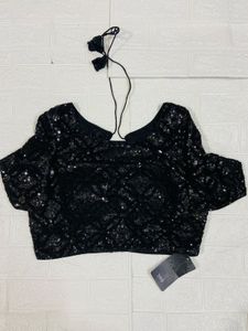 Sparkling Black Sequin Blouse