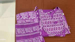 Purple Kurta with pant and duppata