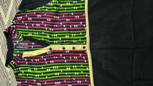 Black pure cotton branded  Kurta with Embroidered