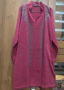 Magenta Kurta with Unique Pattern