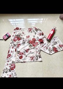 Floral Bell Sleeve Wrap Top