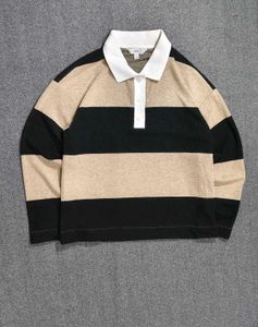 M&amp;S Striped Knitted Rugby Top