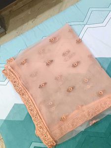 Peach Embroidered Lehenga Choli Set