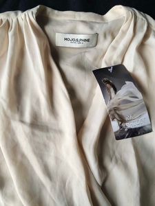 Elegant Cream Wrap Blouse - 32 bust