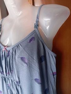 Blue Leaf Print Nightgown