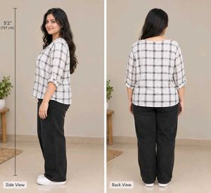 Chic Plaid Button-Up Blouse