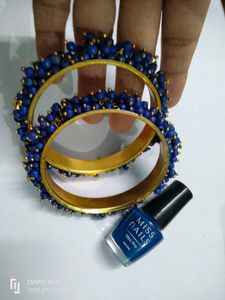 Blue Beaded Bangle