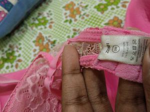 38B zivame Pink Lace Trim Padded Bra