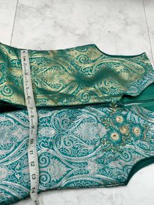 Elegant Dark Green Brocade Kurta Set for teen kids