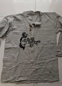 Grey Kurta with Shiva Print