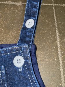 Cute Denim Overalls with Bear Patch