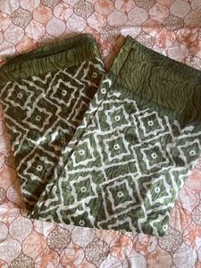 Olive Green Printed  saree