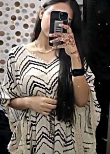 Stylish Zebra Print Kaftan Dress