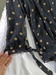 Chic Polka Dot Sheer Blouse