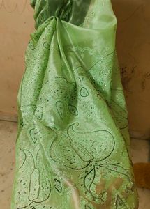 tissue fabric aari an kadana hand work 💯 saree