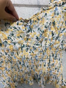 Floral Smocked Cropped Top