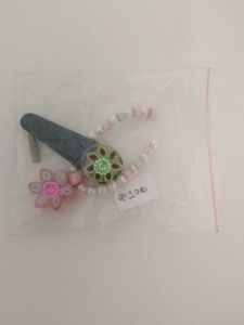 Handmade Floral Necklace &amp; Hair Clip Set
