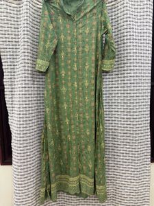 Green Printed Kurta