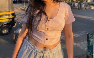 SSS cute Pink Crop Top