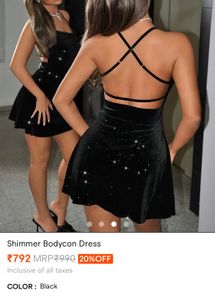 Sparkling Black Velvet Dress