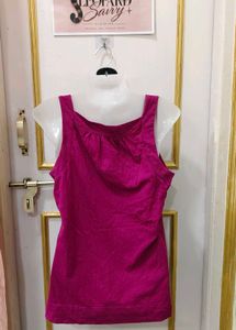 Vibrant Pink Square Neck Tank Top